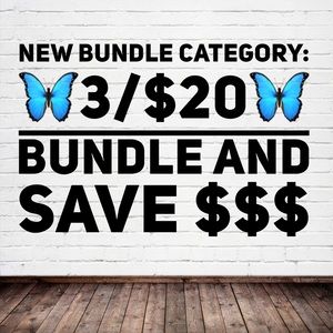Bundle 3 items marked 🦋3/$20🦋 to save!